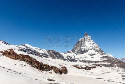 策尔马特,马特洪峰,瑞士,背景,天空,青绿色,水平画幅,山,雪,旅行者
