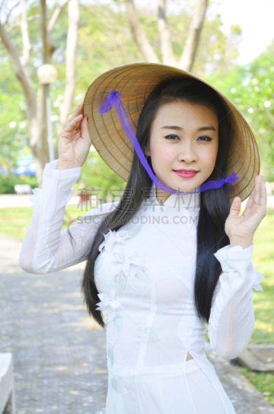 越南,女孩,奥黛,衣服,亚洲,人,垂直画幅,图像,美,女人