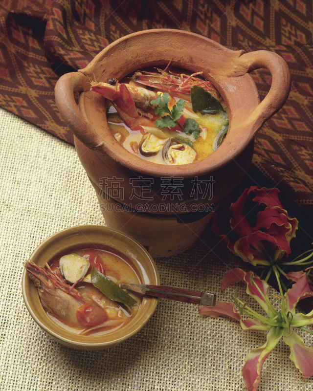 泰国食品,汤姆,山药,垂直画幅,热,人种,椒类食物,泰式酸辣汤,夏天,鸡肉