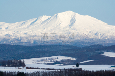 澳大利亚阿尔卑士山脉,天空,留白,里山,水平画幅,山,雪,无人,火山地形,旭岳火山