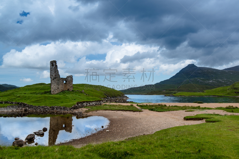 艾德伍瑞克,自然,水平画幅,建筑,无人,蓝色,欧洲,苏格兰,夏天,户外