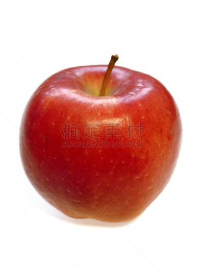 熟的,布瑞本苹果,闪亮的,红色,白色背景,背景分离,一个物体,健康食物,垂直画幅,饮食