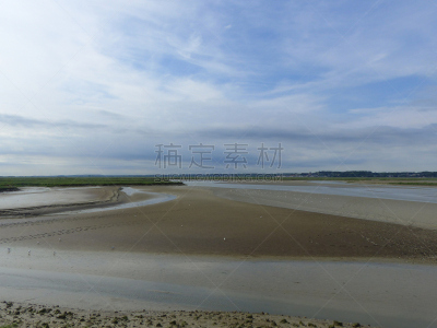 法国,索姆,特拉华,水平画幅,无人,海景,摄影,退潮