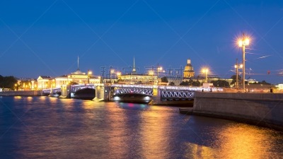 夜晚,都市风景,俄罗斯,圣彼得堡,水,天空,美,水平画幅,无人
