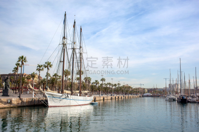 水,游艇,平和,码头,天空,客船,水平画幅,海港,夏天,户外