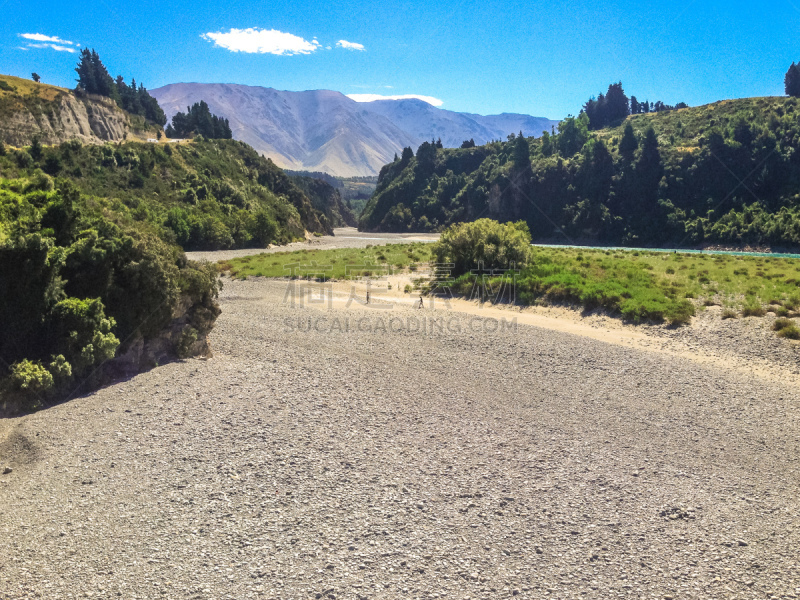 新西兰南岛,拉凯亚峡谷,拉凯亚河,新西兰,河岸,旅途,河流,夏天,户外,山谷