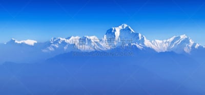 道拉吉利峰,喜马拉雅山脉,黎明,鱼尾峰,水平画幅,山,雪,早晨,户外,高处