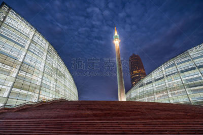 夜晚,郑州,河南省,巨大的,玉米,寂寞,霓虹灯,技能,图像,经济