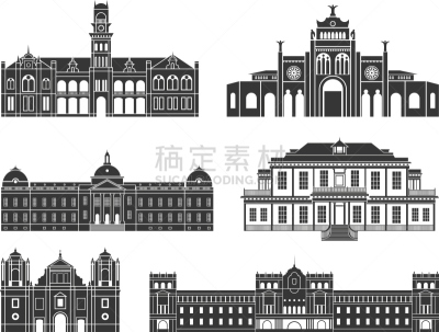建筑,建筑体,美国,分离着色,白色背景,圣何塞,特古西加尔巴,金斯敦