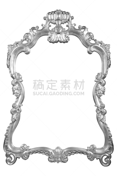 边框,银色,白色背景,分离着色,art deco风格,垂直画幅,留白,古老的,古典式,金属