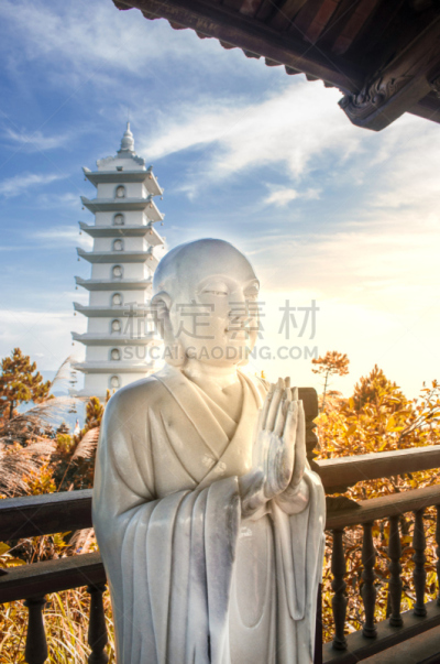 佛,白色,国际著名景点,越南,左峰,禅宗,甘尼许节,岩石,雕塑,雕像