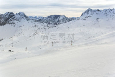 楚格峰,滑雪雪橇,车站,思诺山,冬季运动,水平画幅,冬天,山,无人,摄影