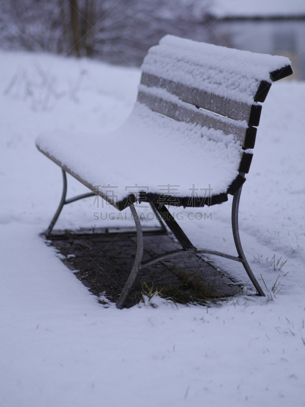 雪,长椅,垂直画幅,天空,新的,早晨,白色,十二月,冬天,运动场