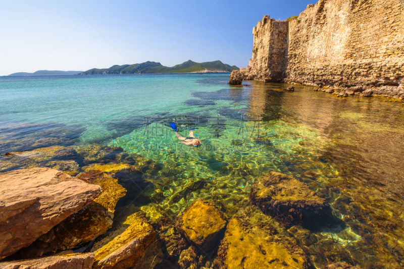 鱼类,水,休闲活动,档案,旅行者,夏天,水下,希腊,运动,著名景点