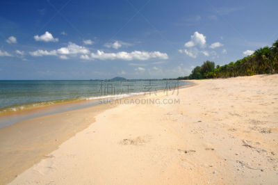 脚印,天体海滩,热带气候,云,泰国,海岸线,绿松石色,泰国湾,水湾,夏天