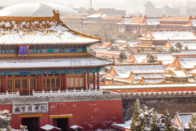 故宫,冬天,北京,商务,雪,禁止的,旅行者,户外,大门,过去