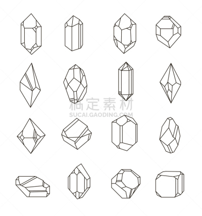 水晶,直的,露脐裤,八边形,宝石,石英,电话线,哑语,纺织品,绘画插图