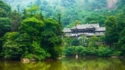 建筑物门,山,缆车,中国,都江堰 ,成都,道教,四川省,空中缆车,中国中南部