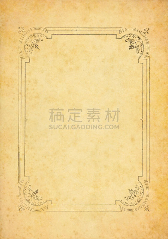 古典式,华丽的,纸,1900,磨损的,牛皮纸,垂直画幅,留白,纹理效果,衰老过程