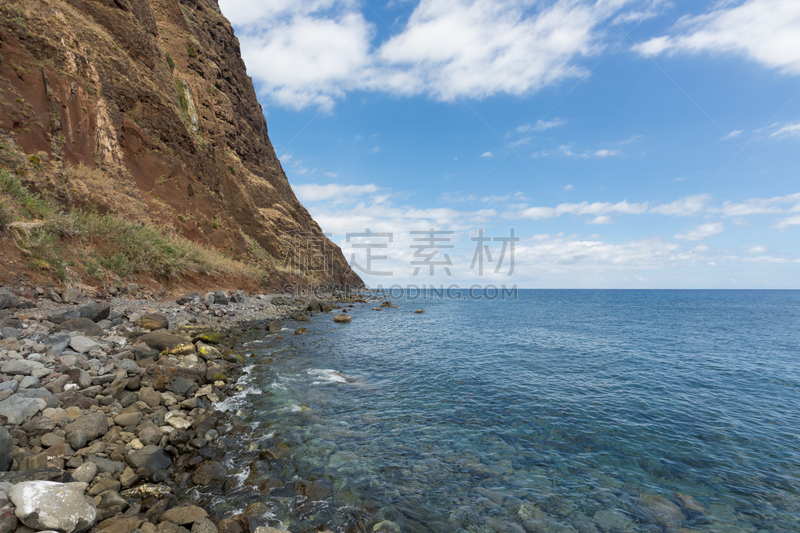 马德拉,大西洋,悬崖,高大的,海岸线,丰沙尔,水,天空,水平画幅,山