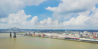 美国,路易斯安那州,,纽奥尔良,市区,航拍视角,办公室,水,天空,新的