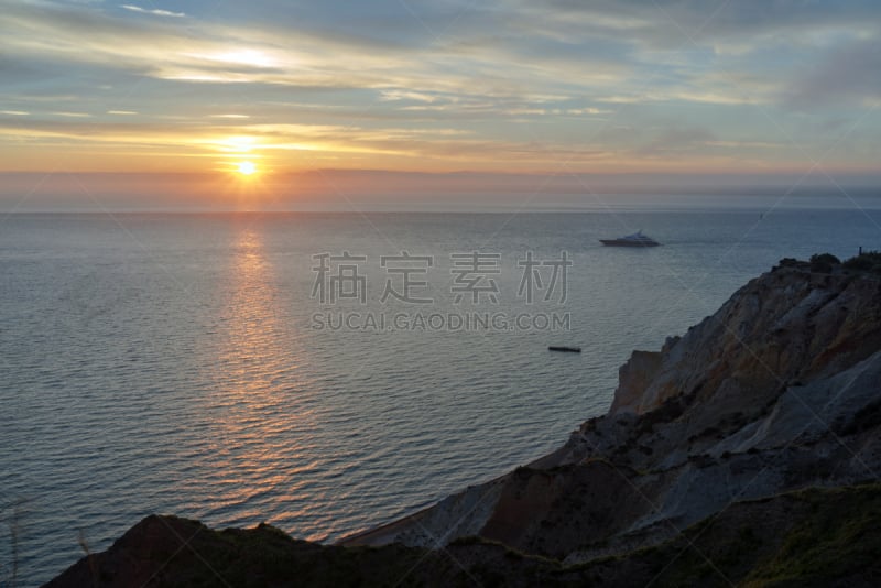 埃鲁姆湾,怀特岛,侏罗纪,背景聚焦,极端地形,日落时分,天空,地名,水平画幅,无人