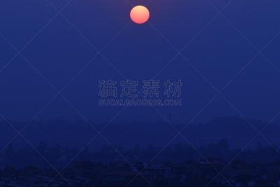蓝色背景,夜晚,高对比度,寒冷,城镇,黄昏,图像,美,无人,户外