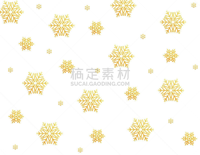 雪花,黄金,边框,水平画幅,形状,雪,无人,绘画插图,符号