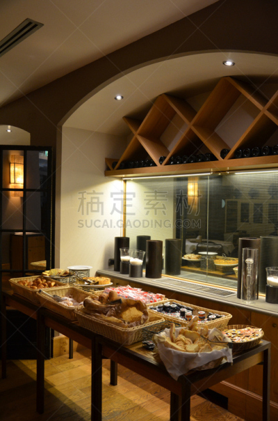 早餐,自助餐,乡村风格,咖啡,篮子,筐,蛋糕,垂直画幅,面包,室内