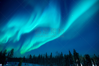 北极光,耶洛奈夫,天空,北极,小溪,育空地区,阿尔伯塔省,加拿大,北,磁铁