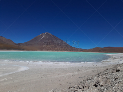 拉格那沃德湖,南美,水,天空,水平画幅,无人,火山地形,户外,湖,玻利维亚