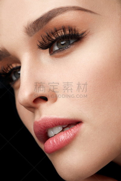 美,彩妆,睫毛,人的脸部,长的,自然美,女孩,黑色,垂直画幅,人造的