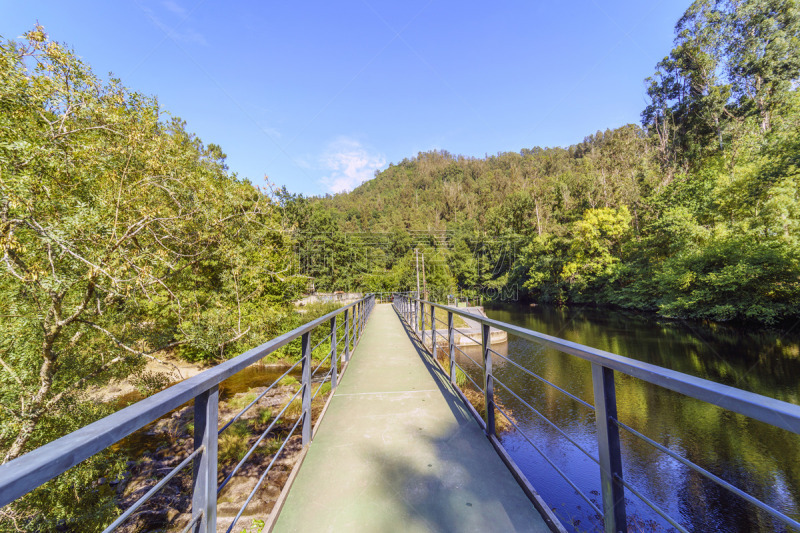 风景,地形,加利西亚,西班牙,森林,绿色,水,river ill,公园,水平画幅