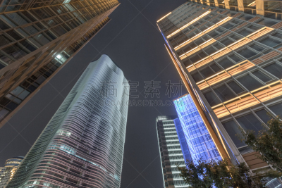 夜晚,上海,正方形,玉兰类,办公室,天空,未来,新的,外立面,水平画幅