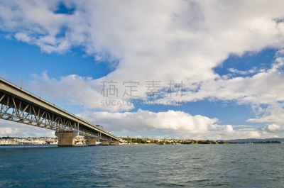 waitemata harbour,桥,水平画幅,夜晚,天空塔,无人,蓝色,城市天际线,户外,城市