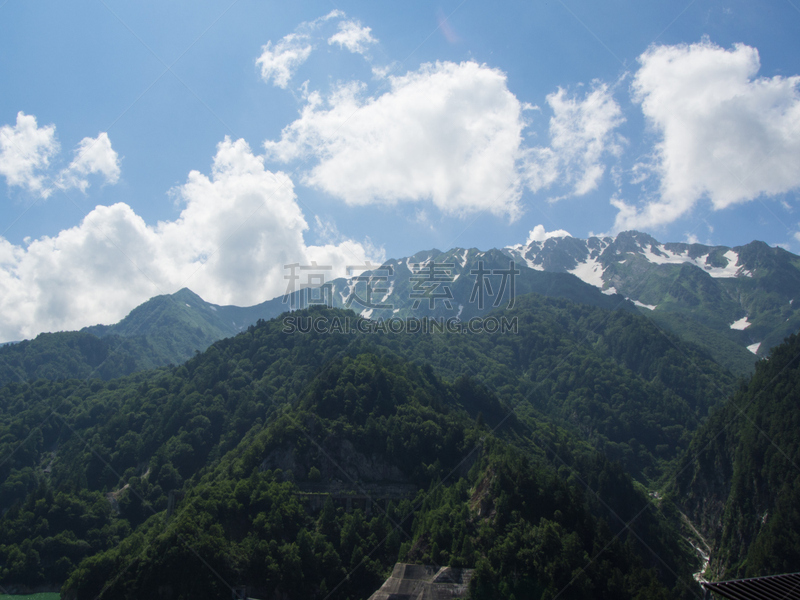 天空,山,风景,雾,蓝色,森林,背景,美,水平画幅,云