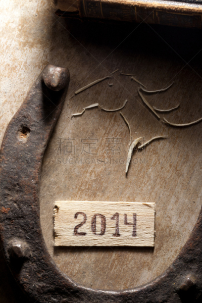 2014年,垂直画幅,贺卡,马蹄铁,符号,标签,动物身体部位,礼物标签,传单