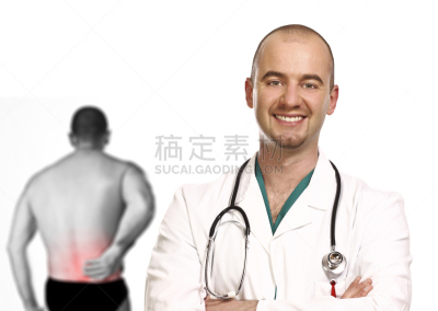 健康保健,背痛,水平画幅,制服,白人,男性,仅男人,仅成年人,白领,白色
