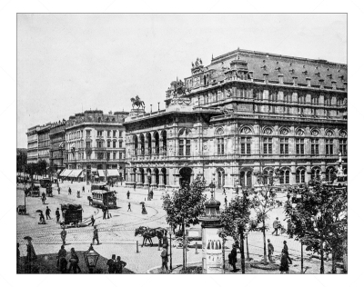 Antique photograph of Vienna State Opera, Ringstraße (Vienna, Austria)-19th century
