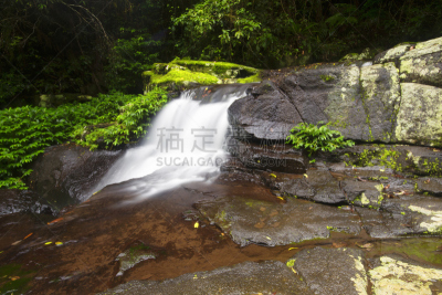 埃拉巴那瀑布,拉明顿国家公园,自然,新南威尔士,水平画幅,瀑布,湿,热带雨林,户外,雨林