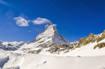 马特洪峰,策尔马特,瑞士,天空,水平画幅,山,雪,无人,符号,户外