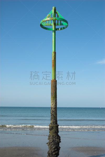 海洋,平坦的,水位线,中部威尔士,深度标志器,浮标,概念,垂直画幅,图像,高大的