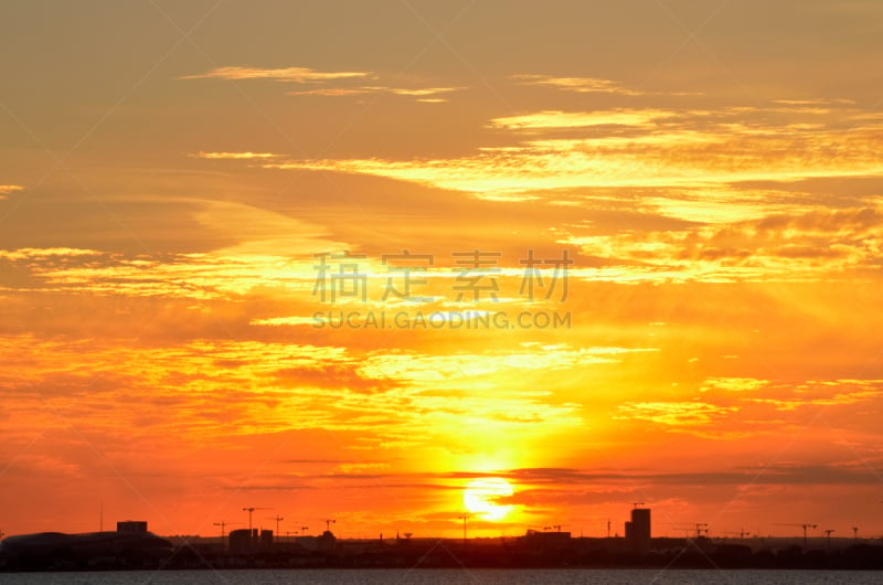 橙色,天空,热,云景,云,黄昏,色彩鲜艳,背景,夏天,户外