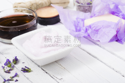 spa美容,熏衣草,留白,彩妆,水平画幅,无人,桑拿浴,健康,乡村风格,化妆用品