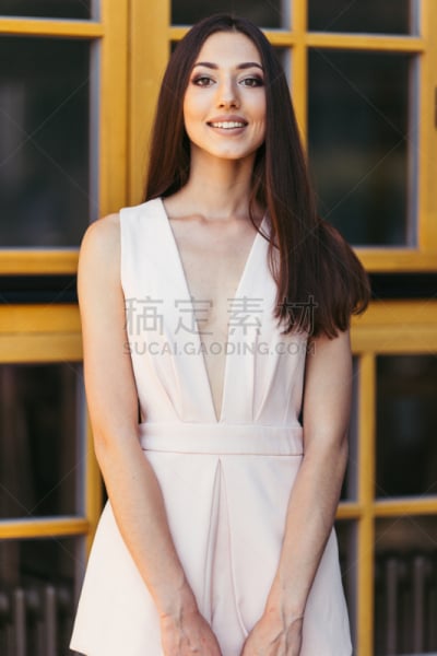 商店,女人,车门,可爱的,橱窗展示,垂直画幅,美,顾客,美人,户外