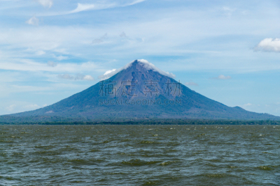湖,火山,尼加拉瓜,风景,自然,天空,水平画幅,云,地形,无人