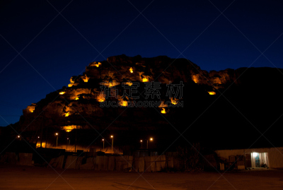 夜晚,阿拉巴马州,玛甸沙勒,佩特拉,旅游目的地,水平画幅,岩石,无人,废墟,沙特阿拉伯
