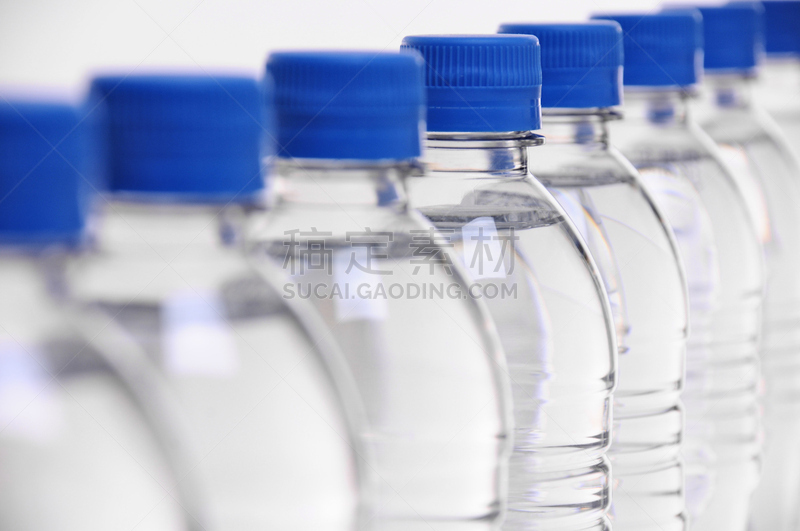 水瓶,盖子,运动模糊,聚对苯二甲酸乙二醇酯,塑胶,瓶子,选择对焦,水,饮食,成一排