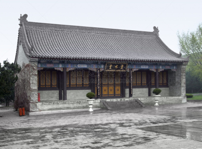 西安,建筑外部,山形墙,天空,水平画幅,无人,湿,石材,楼梯,台阶楼梯