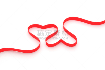 缎带,动物心脏,两个物体,红色,水平画幅,形状,彩色图片,无人,摄影,爱